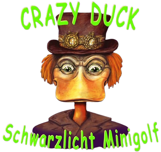 Crazy Duck Schwarzlicht Minigolf - Logo